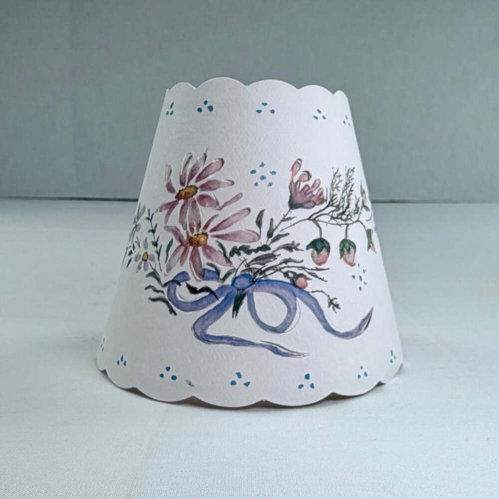 Joan McCoy 2-Piece Set Paper Floral Chandelier Lamp Shades